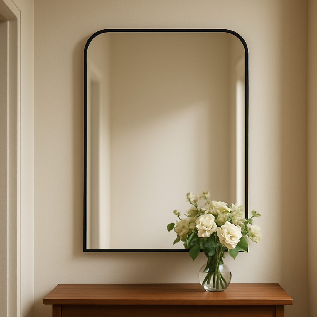 Hazel Wall Mirror: Black Frame